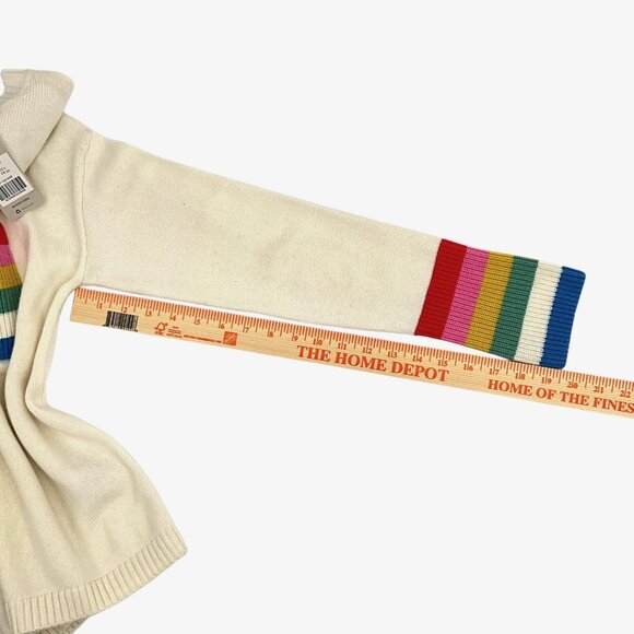 NWT Boden Stripe Pocket Relaxed Sweater Ivory Womens Size 2 Crew Neck Pullover - Picture 14 of 14